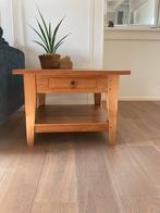 Teakhouten salon/bijzettafel 70x70 met lade, Ophalen, Gebruikt, 50 tot 100 cm, Minder dan 50 cm