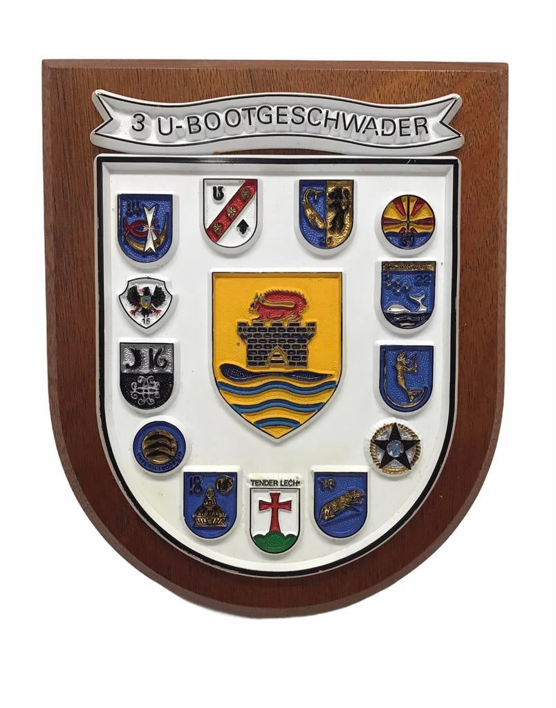 Duitsland 3 U-Bootgeschwader Wappen Plaquette, Dorpsweg Spankeren, Spelendehollander, Ophalen of Verzenden, Duitsland