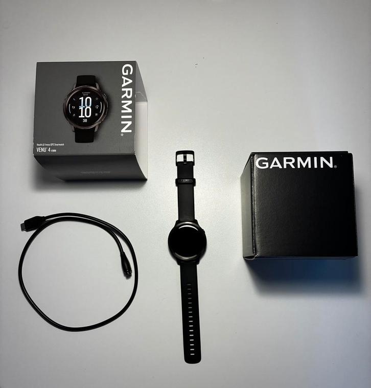 ZGAN Garmin Venu 4 Black 41mm Incl. Garantie, Sieraden, Tassen en Uiterlijk, Smartwatches, Zo goed als nieuw, Android, Zwart, Afstand