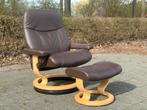 Stressless relax fauteuil met voetenbank- L large, Ophalen of Verzenden, Zo goed als nieuw, Minder dan 75 cm, 50 tot 75 cm
