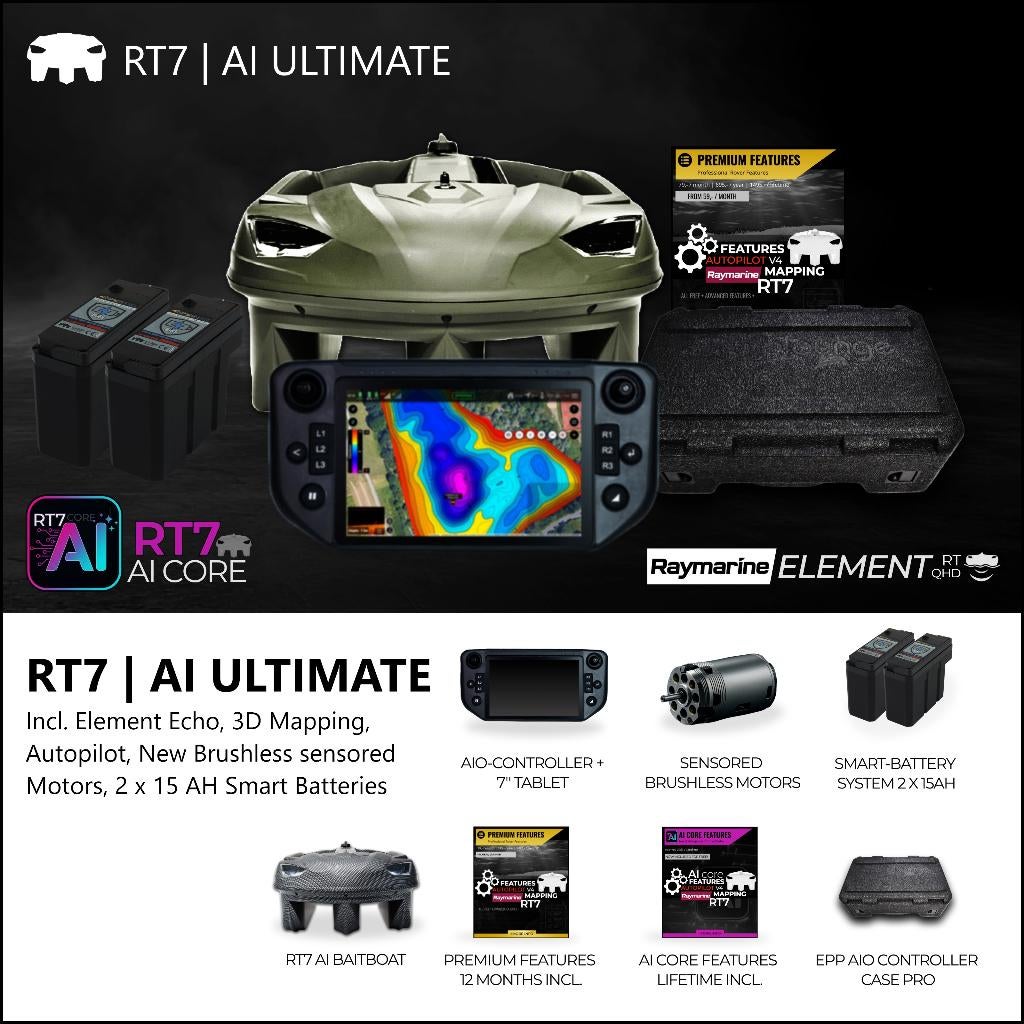 Carplounge RT7 | Voerboot Set | Raymarine Element | GPS, Ophalen, Nieuw, Complete set