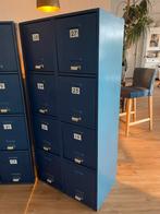 Donkerblauwe metalen postvakken kast, Ophalen, Gebruikt
