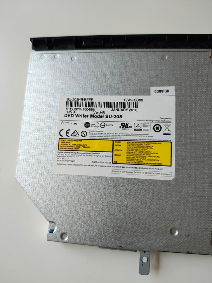 Interne DVD Brander Laptop - Samsung SU-208, Computers en Software, Optische drives, Gebruikt, Intern, Windows, Cd, Dvd, Ophalen