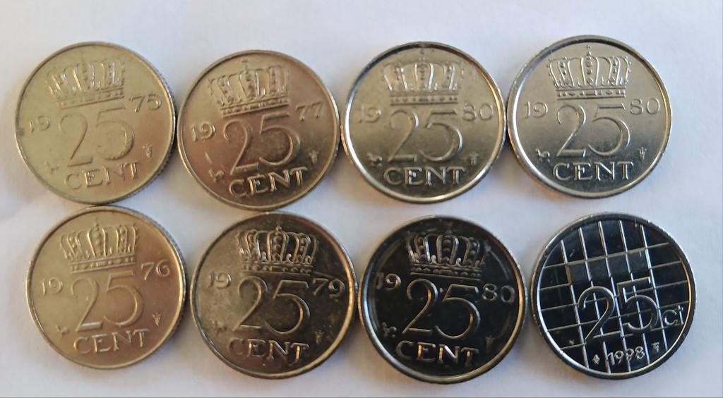 Nederlandse kwartjes 1975-1998, Ophalen of Verzenden, Koningin Beatrix, 25 cent