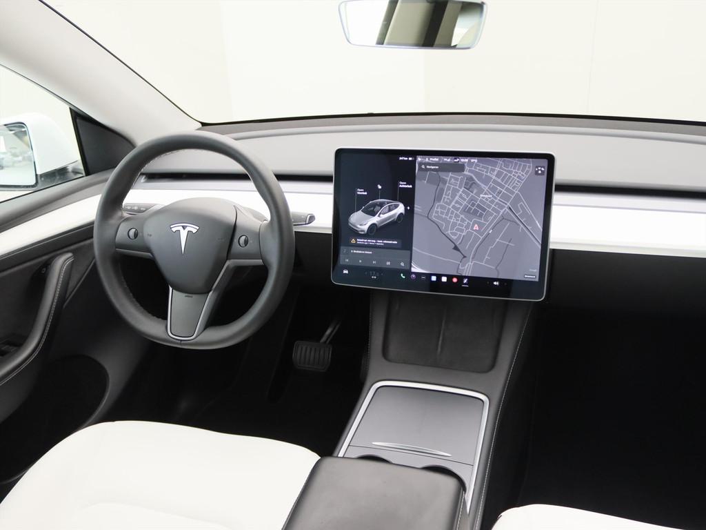 Tesla Model Y Long Range AWD 351pk [ WIT LEDER+AUTOPILOT+20, Auto's, Tesla, Automaat, Gebruikt, Wit, Origineel Nederlands