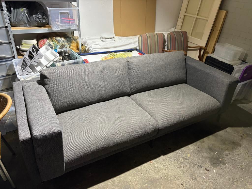 Ikea nockeby 3 zitsbank grijs melange, Huis en Inrichting, Banken | Bankstellen, Ophalen, Gebruikt, Driepersoons, 75 tot 100 cm