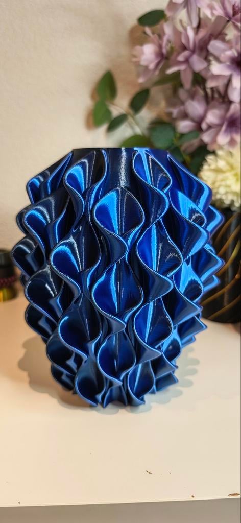Mooie 3d geprinte vaas, Kunststof, Blauw, Nieuw, Ophalen of Verzenden