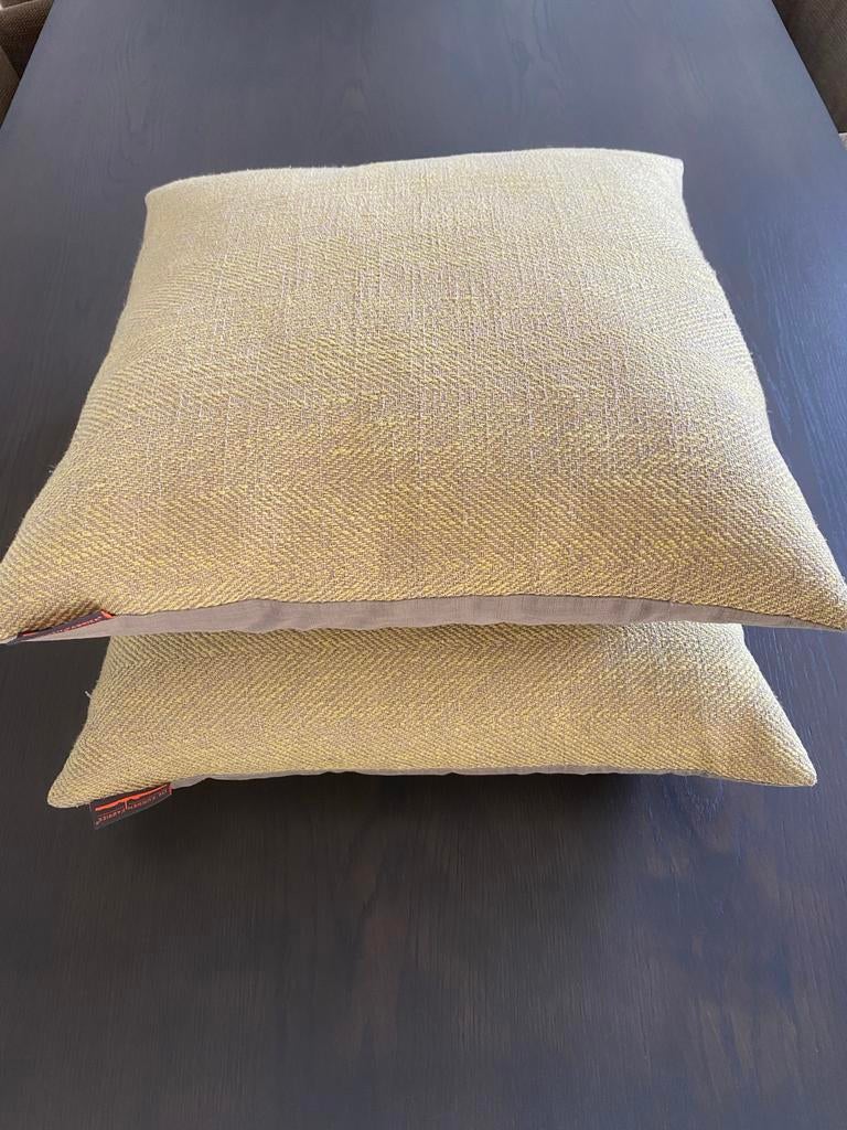 2 Exclusieve Sierkussens 45x45 Zachtgeel - Kussenfabriek, Huis en Inrichting, Ophalen, Nieuw, Geel, Vierkant