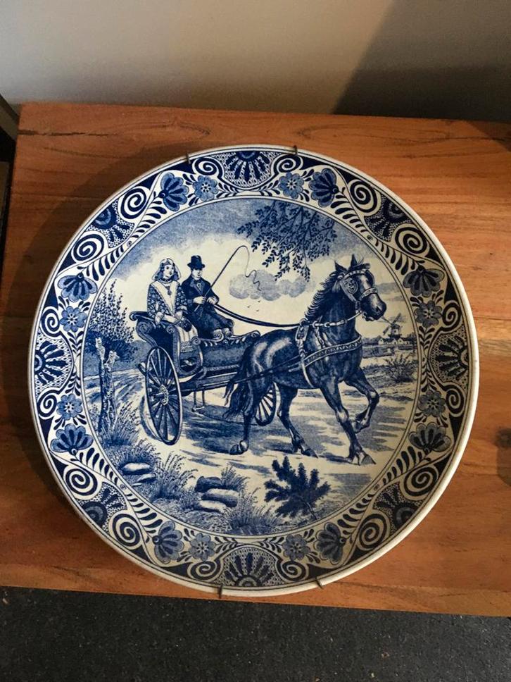 Delfts Blauw Sierbord 'Friese Sjees' anno 1800, Antiek en Kunst, Antiek | Wandborden en Tegels, Ophalen of Verzenden