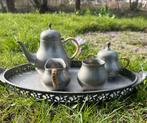Tinnen Zeister Pewter theeservies op dienblad, Antiek en Kunst, Ophalen of Verzenden