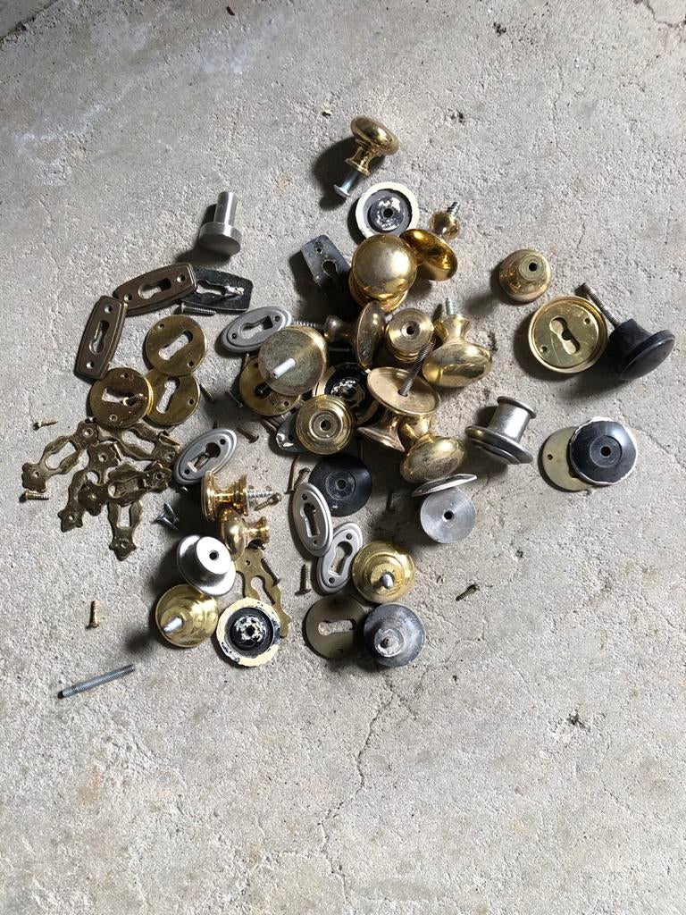 Diverse partij deurbeslag, Ophalen of Verzenden, Gebruikt, Koper of Messing, Overige typen