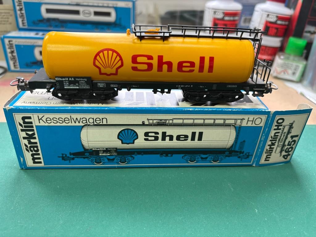 Märklin SHELL ketelwagon (4651) IMG7939/40/1/2, Wisselstroom, Ophalen of Verzenden, Märklin, Nieuw