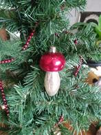 oude glazen kerstbal model paddestoel, Diversen, Kerst, Ophalen of Verzenden, Gebruikt