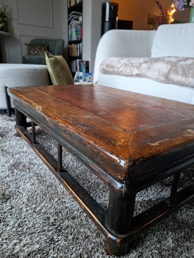 Oude Indiase salontafel, koffietafel, Huis en Inrichting, Tafels | Salontafels, Ophalen, Gebruikt, 50 tot 100 cm, 50 tot 100 cm