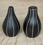 Vintage zwart-wit keramieken peper & zoutstel Piesche & Reif, Ophalen of Verzenden