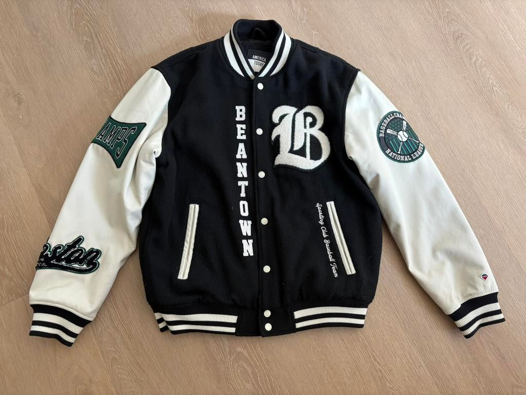 American today College jas maat M, Ophalen of Verzenden, Zo goed als nieuw, Maat 48/50 (M), Zwart