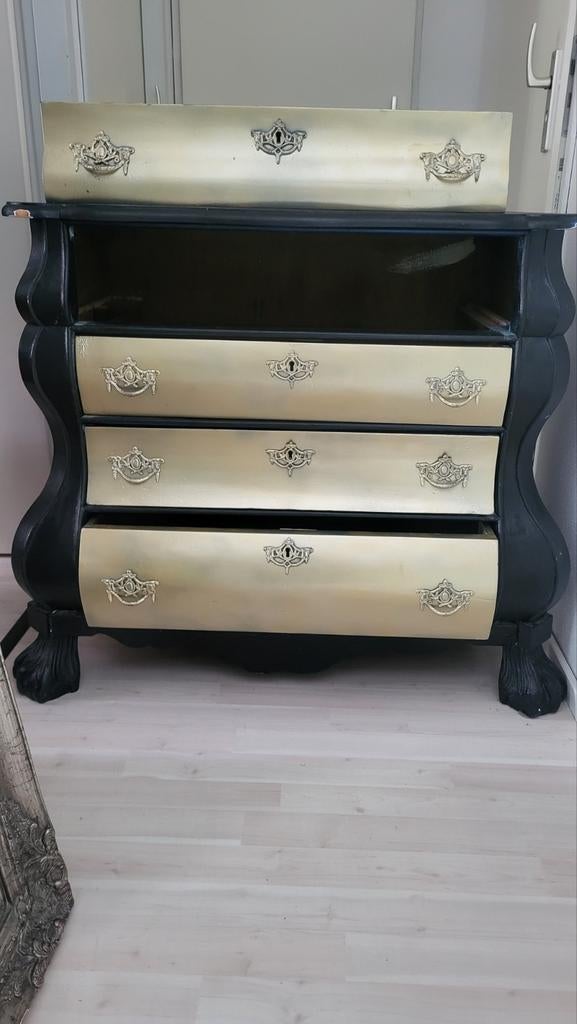 Houten ladekast, Huis en Inrichting, Kasten | Ladekasten, Ophalen, Gebruikt, 3 of 4 laden, Minder dan 100 cm