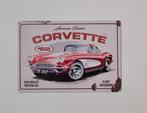 Chevrolet Corvette 1962 auto reclamebord van metaal deco, Ophalen of Verzenden, Nieuw, Auto's