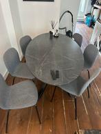 Ovale eettafel met 6 stoelen, Overige materialen, Zo goed als nieuw, Vijf personen of meer, 150 tot 200 cm