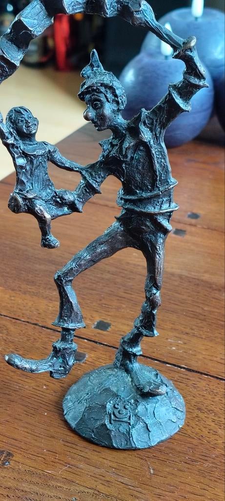 2 bronzen beeldjes Clinic Clown, Ophalen of Verzenden