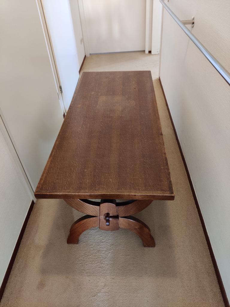 Vintage eiken salontafel 57.5x52x135 cm (lxhxb), Ophalen, Gebruikt, 50 tot 100 cm, 100 tot 150 cm
