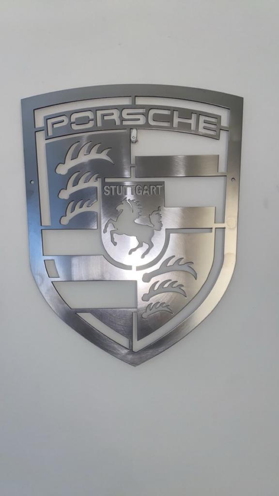 Porsche logo RVS embleem, Ophalen, Nieuw, Auto's