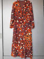 Leuke wijde lange jurk (gevoerd) mt S met panterprint, Kleding | Dames, Jurken, Bruin, Ophalen of Verzenden, Zo goed als nieuw
