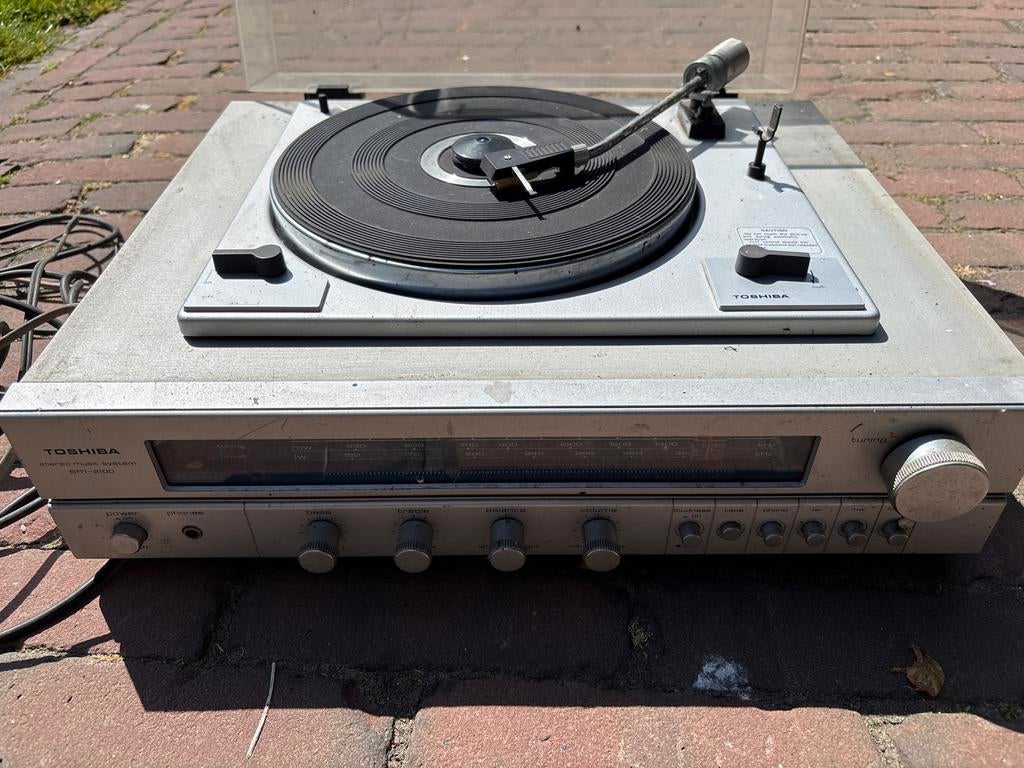 Vintage Toshiba SR-210C Platenspeler met Radio, Ophalen, Gebruikt, Platenspeler, Overige merken