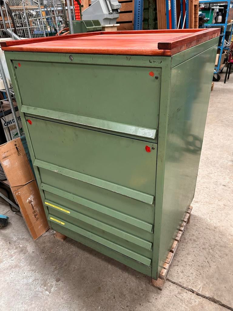 Robuuste Gereedschap Ladenkast met Houten Bovenblad, Ophalen, Gebruikt