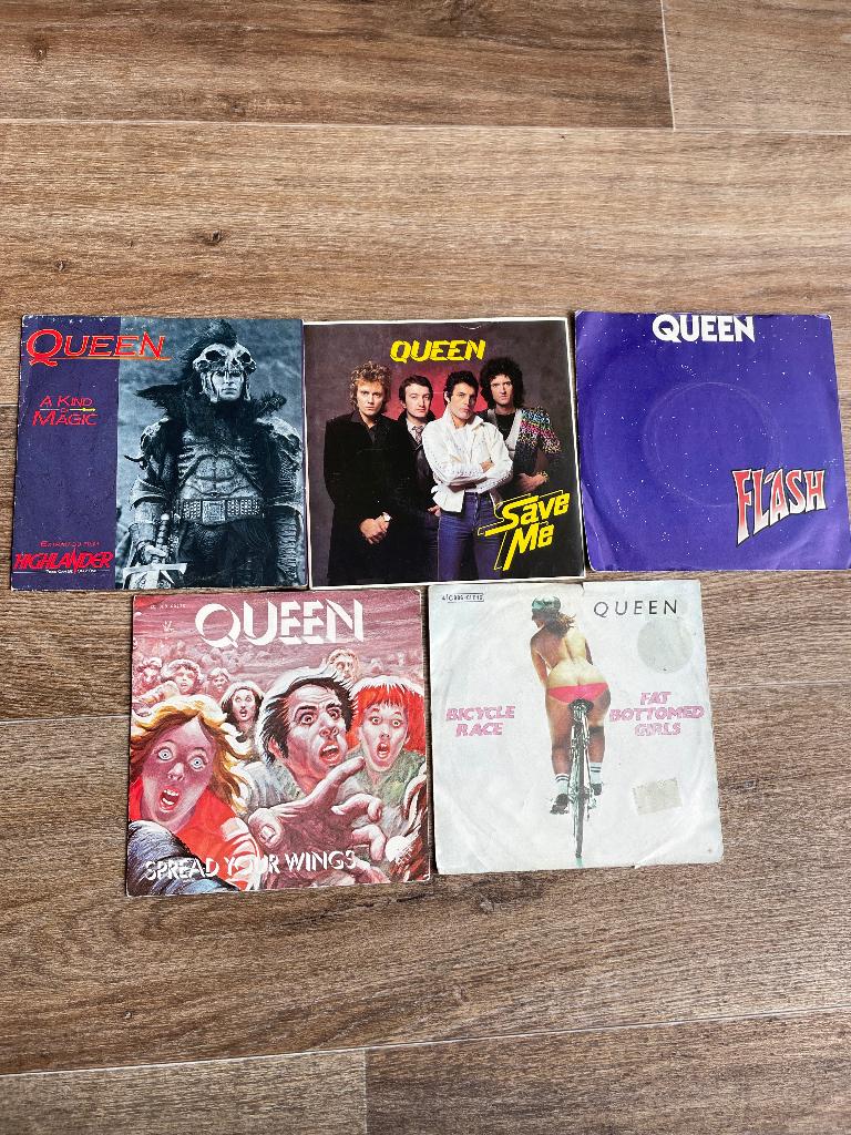 Partij 5 singles QUEEN, Cd's en Dvd's, Vinyl Singles, Gebruikt, 7 inch, Single, 1970 - 1979