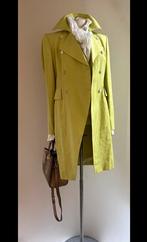 Pauw 1 lange linnen double breasted jas in lime, Verzenden, Zo goed als nieuw, Maat 38/40 (M), Groen