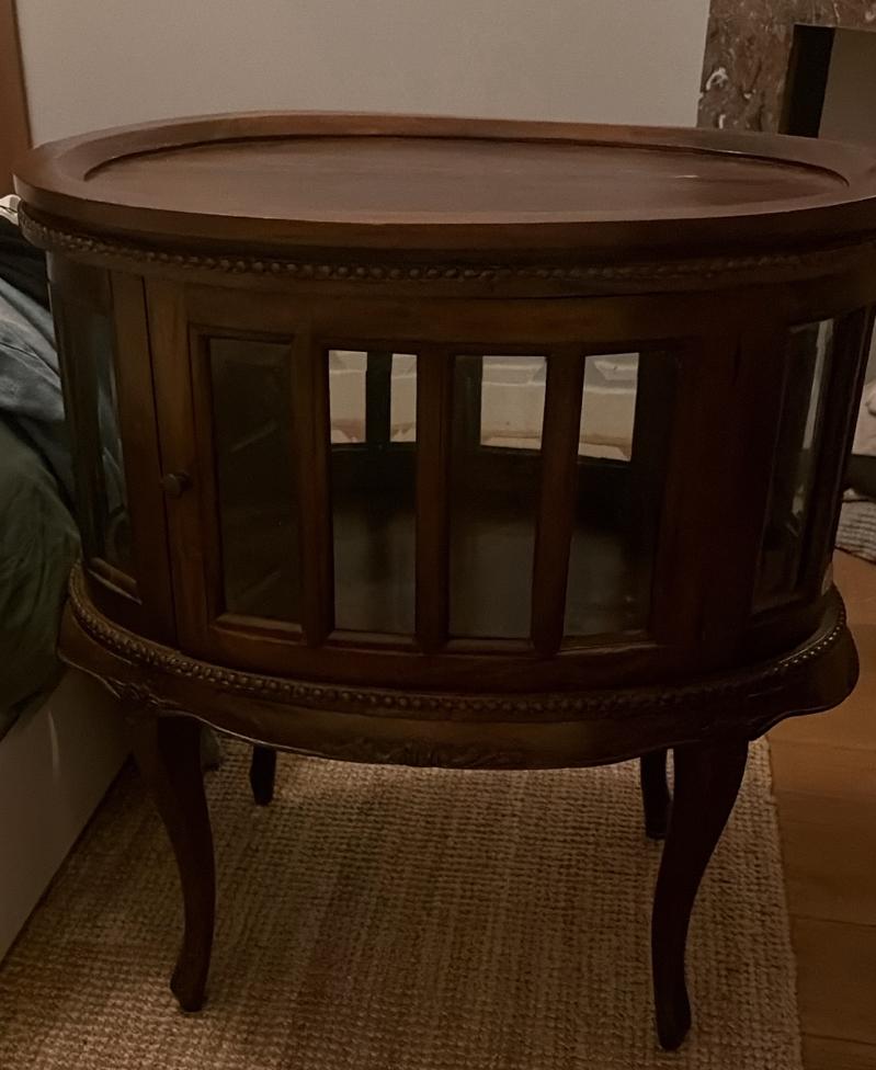 Theekastje teak hout vintage oud, Ophalen of Verzenden
