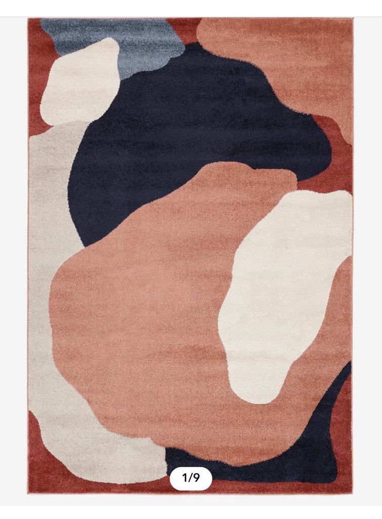 Vloerkleed terracotta/marine 160x230, Ophalen, 150 tot 200 cm, 200 cm of meer, Zo goed als nieuw