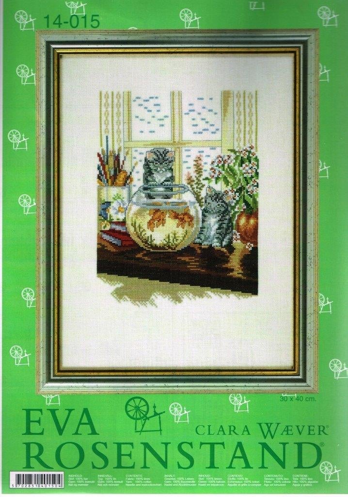 Cado eva rosenstand borduurpakket, poesje bij vissenkom 015, Ophalen of Verzenden, Nieuw, Handborduren, Borduurpakket