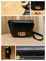Elegante Vintage Céline Schoudertas zwart lakleer, Sieraden, Tassen en Uiterlijk, Tassen | Schoudertassen, Overige merken, Gebruikt