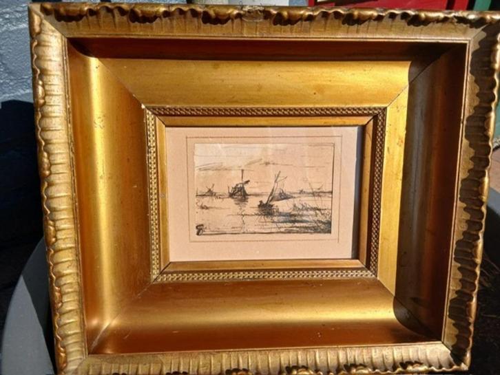 Paul Joseph Constantin Gabriel (1828–1903) - Meer met molen, Antiek en Kunst, Kunst | Schilderijen | Klassiek, Ophalen of Verzenden