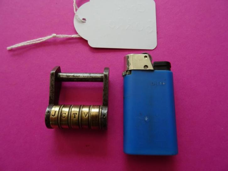 OUD ANTIEK CODE 5 LETTER HANGSLOT SLOT SLOTEN HANGSLOTEN, Antiek en Kunst, Curiosa en Brocante, Ophalen of Verzenden