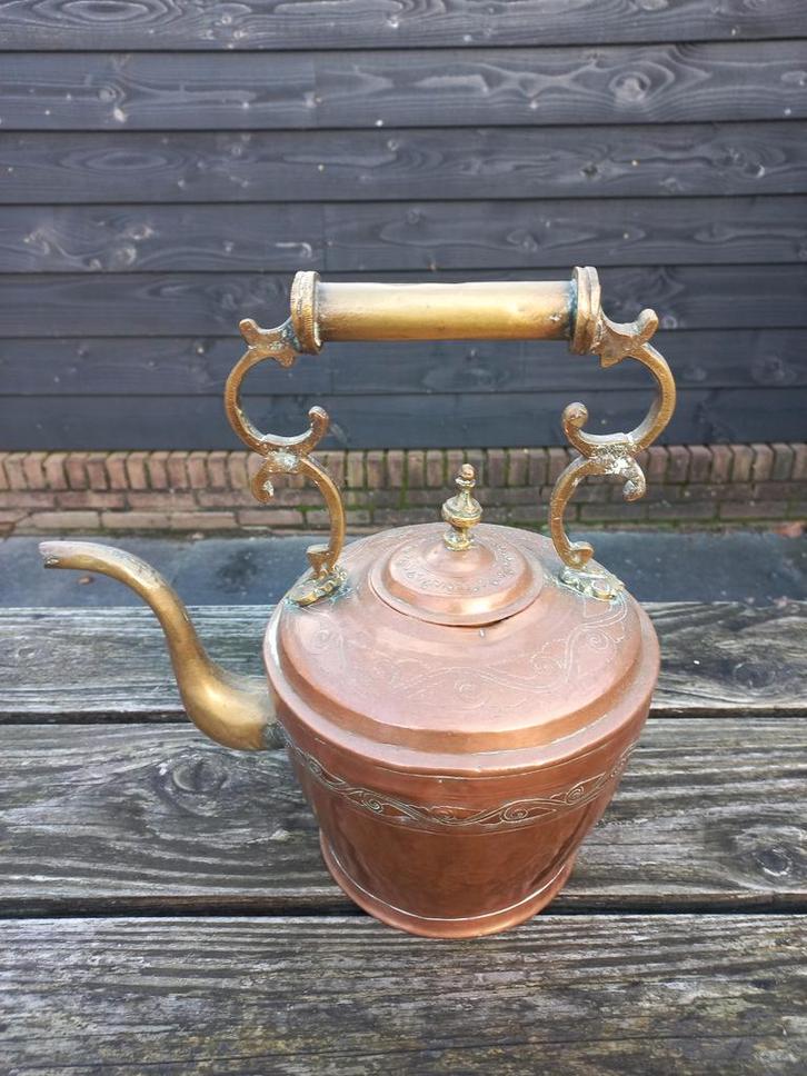 Antieke koperen theepot, Antiek en Kunst, Antiek | Koper en Brons, Koper, Ophalen of Verzenden