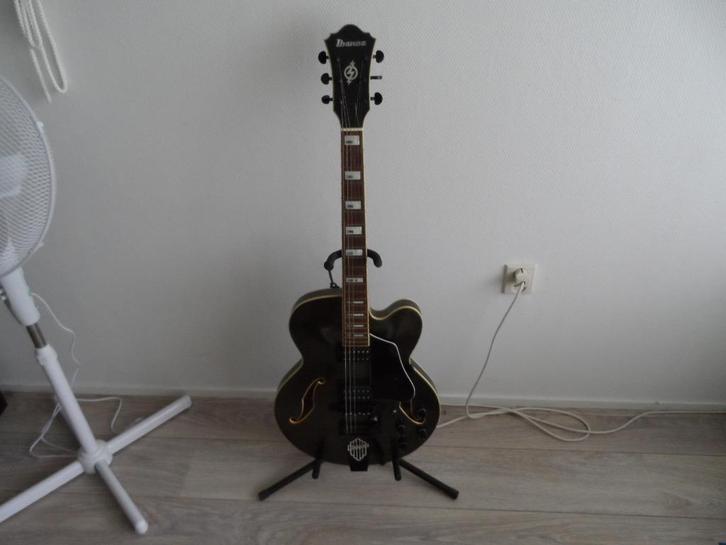 Ibanez AFS-77T Platte Hollow Body Metallic Grey evt Koffer, Muziek en Instrumenten, Snaarinstrumenten | Gitaren | Elektrisch, Zo goed als nieuw