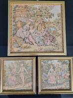 Vintage gouden lijstjes met Franse Goblin stof erin, Minder dan 50 cm, Gebruikt, Metaal of Aluminium, Ophalen of Verzenden