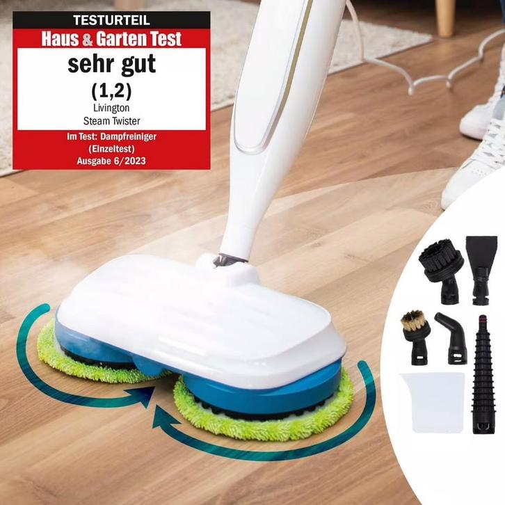 Z.g.a.n. Livington Steam Twister - Roterend Stoomapparaat, Witgoed en Apparatuur, Stofzuigers, Zo goed als nieuw, Overige typen