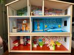 Houten Poppenhuis met Meubels & Poppetjes, Ophalen, Gebruikt, Poppenhuis