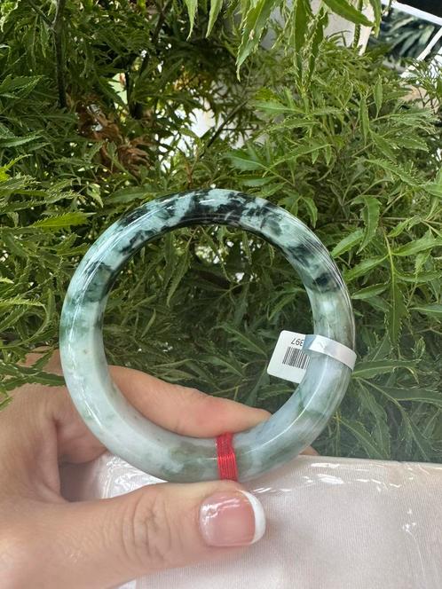 Bracelet bangle 100% Natural jadeite with gemstone report, Sieraden, Tassen en Uiterlijk, Edelstenen, Zo goed als nieuw, Ophalen of Verzenden
