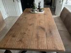 Robuuste eiken tafel massief landelijk, Huis en Inrichting, Tafels | Eettafels, Ophalen, 100 tot 150 cm, Eikenhout, 200 cm of meer