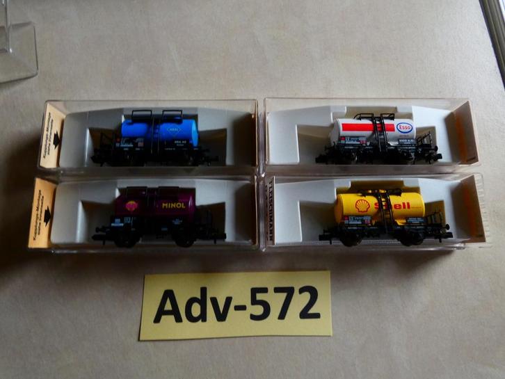 Adv-572 N Spoor Ketelwagons 8406/10/11/13 Fleischmann, Hobby en Vrije tijd, Modeltreinen | N-Spoor, Zo goed als nieuw, Wagon, Gelijkstroom