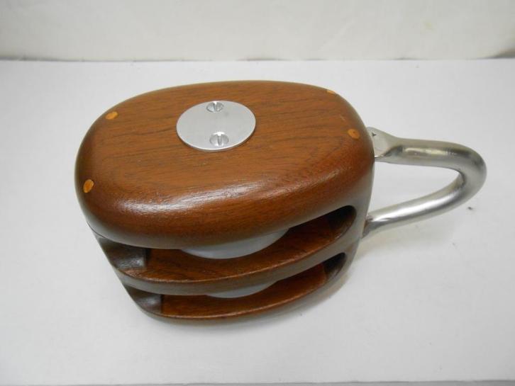 Houten blokken katrollen, zonder en met hondsvot, 14 - 16 mm, Watersport en Boten, Accessoires en Onderhoud, Nieuw, Lijn of Blok