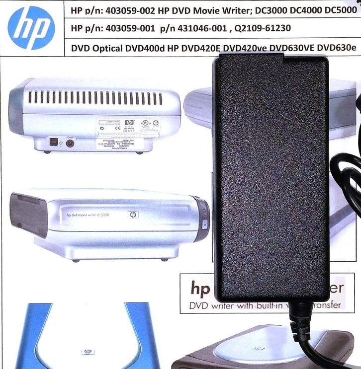 HP HP-OD030D13 12V 2.5A 30W HP DVD Movie Writer 403059-002, Computers en Software, Pc- en Netwerkkabels, Refurbished, Ophalen of Verzenden