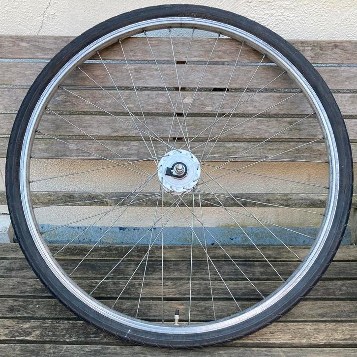 Aluminium voorwiel Shimano 6v 3W naafdynamo, 28x1,5 / 40-635, Fietsen en Brommers, Fietsonderdelen, Gebruikt, Algemeen, Wiel, Ophalen