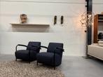 2 Nieuw Leolux Scylla fauteuils Varese stof Design stoel, Leolux, Nieuw, 75 tot 100 cm, Ophalen of Verzenden