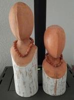 J-Line decoratie Buste Anni Mango - hout - wit 39cm en 30cm, Ophalen, Zo goed als nieuw